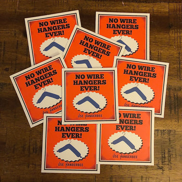 No Wire Hangers Ever! Hangerbee Sticker (Mommy Dearest / Vintage)