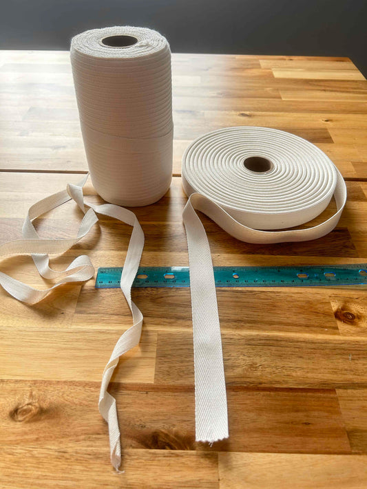 Cotton Twill Tape Lightweight 5/8" - sold by the yard
