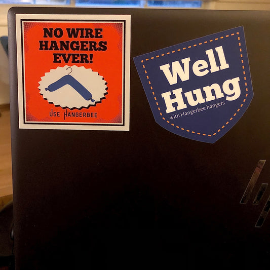 No Wire Hangers Ever! Hangerbee Sticker (Mommy Dearest / Vintage)