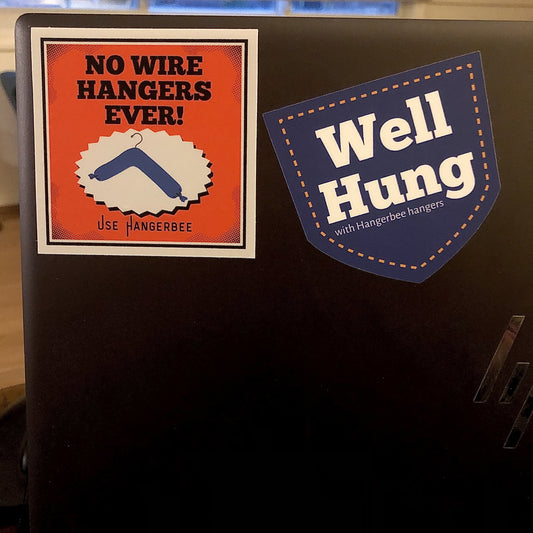 Well Hung (with Hangerbee Hangers) Large Sticker