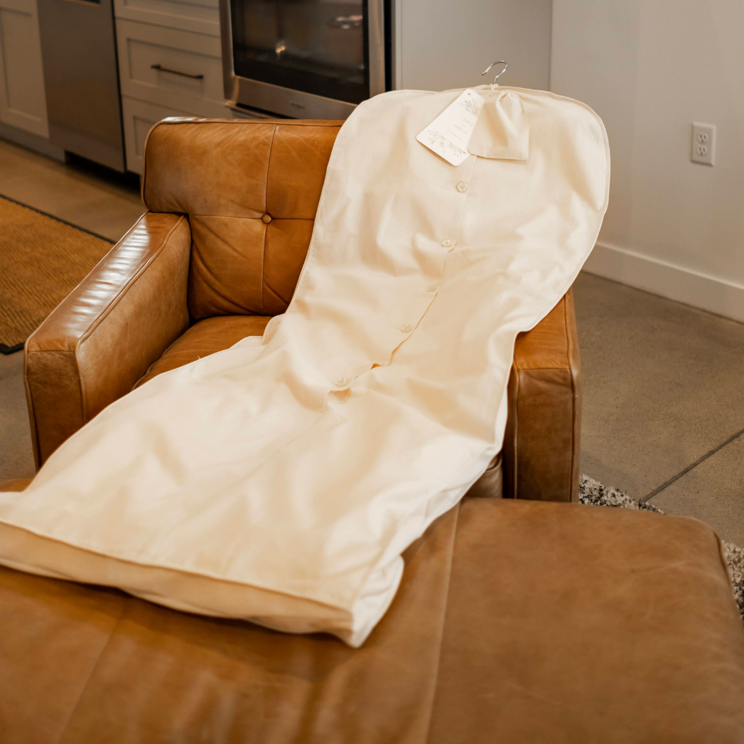 extra large muslin cotton garment bag with buttons perfect for museum clothing storage and closet organization